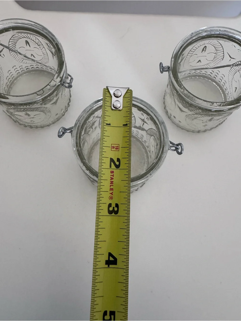Set of 3 Fleur de Lis Glass Votive Candle Holders French Cottage Farmhouse